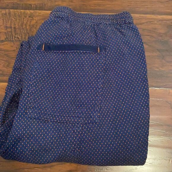 Anthropologie Blue & Orange Polka Dot Jogger Pants Boho Contemporary Casual - Picture 8 of 15